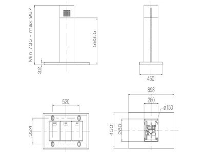 Elica -Páraelszívó GALAXY ISLAND BLIX/A