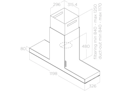 Elica -Páraelszívó HAIKU ISLAND WH/A/120