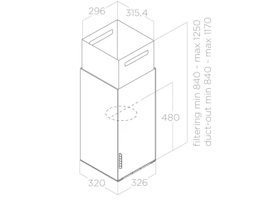 Elica -Páraelszívó HAIKU ISLAND WH/A/32