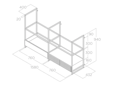 Elica -Páraelszívó OPEN SUITE BL MAT/F/160