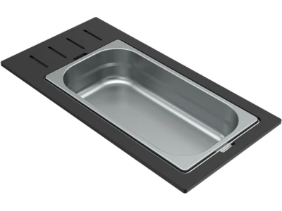 Elleci-  Tároló edény Egyrészes inox HPL kerettel Keratek