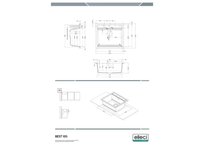 Elleci- Mosogatótálca Best 105 Workstation Keratek K99 Dark Grey
