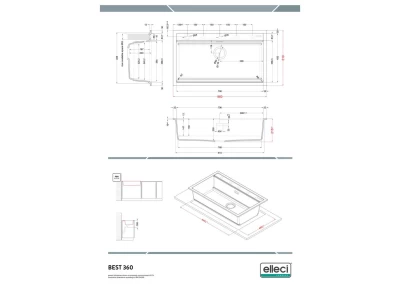 Elleci- Mosogatótálca Best 360 Workstation Keratek K99 Dark Grey