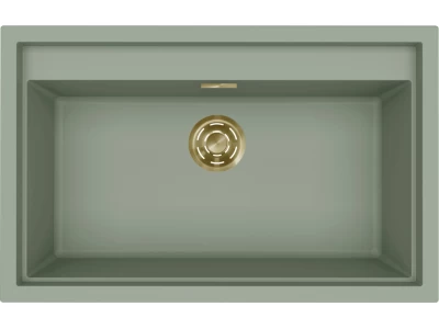 Elleci- Mosogatótálca Sintesi 130  Keratek K82 Sage Green arany tartozékokkal