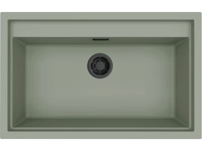 Elleci- Mosogatótálca Sintesi 130  Keratek K82 Sage Green fekete tartozékokkal