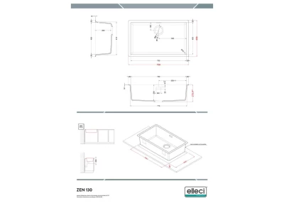 Elleci- Mosogatótálca Zen 130 Keratek K99 Dark Grey