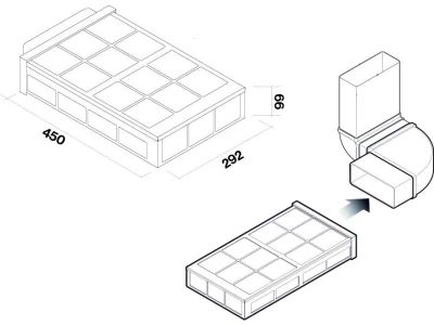 FALMEC KACL945 Carbon.Zeo szűrő szett konyhabútor lábazatába, kompakt méret
