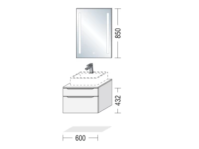 BSET60-002 fürdőszoba bútor - Laminált