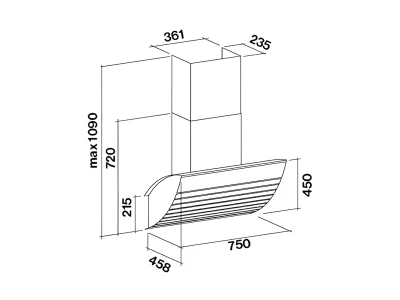 Falmec OUTLET - Páraelszívó SHARK 75 - Kiállított bemutató termék!