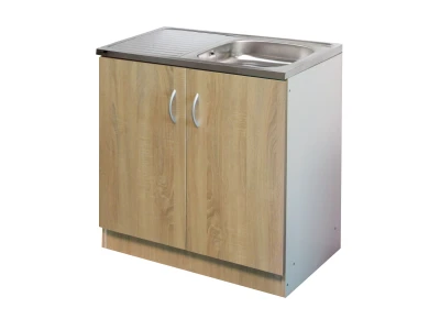 Komplett mosogató szekrény 80x50, nyílóajtós, 1med.tál, sonoma front