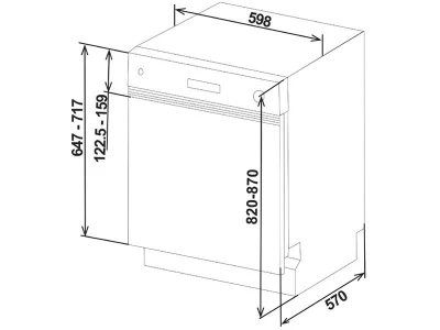 Laurus LST604 beépíthető mosogatógép