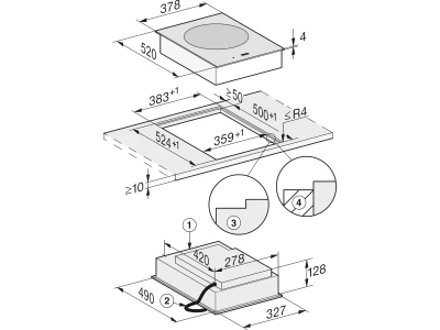Miele CS 7641 FL SmartLine elemek indukciós főzőlap