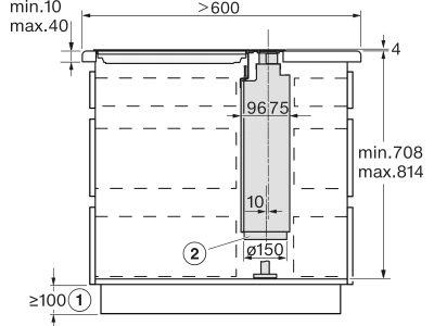 Miele DAD4841   D   MASW   230/50   TLK Pultba süllyeszthető páraelszívó