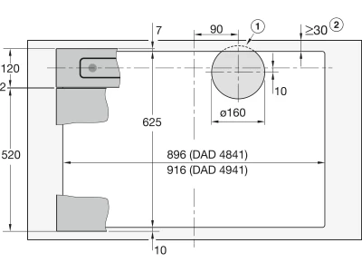 Miele DAD4841   D   MASW   230/50   TLK Pultba süllyeszthető páraelszívó