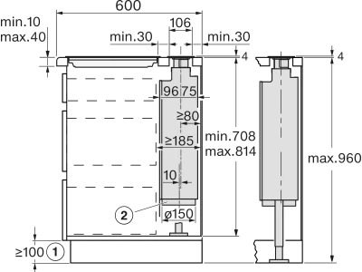 Miele DAD4841   D   MASW   230/50   TLK Pultba süllyeszthető páraelszívó