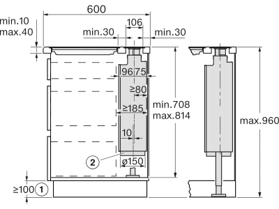 Miele DAD4841   D   MASW   230/50   TLK Pultba süllyeszthető páraelszívó