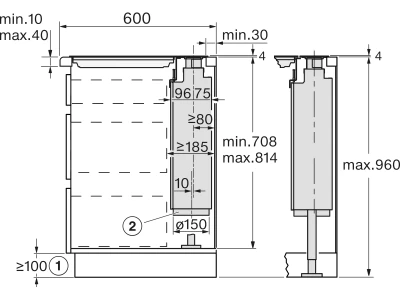 Miele DAD4841   D   MASW   230/50   TLK Pultba süllyeszthető páraelszívó