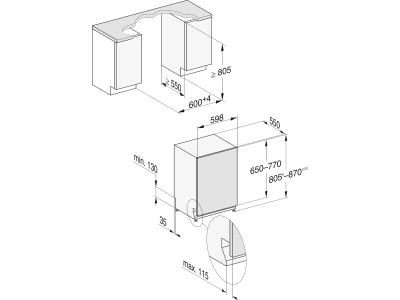 Miele G 7260 SCVi   Teljesen integrált mosogatógép