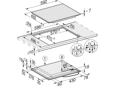 Miele KM 7404 FX 60 cm Indukciós főzőlap