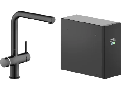 NOBILI SORGENTE FRIZZA csaptelep, mora matt, kihúzható fejjel, hűtő és szódakészítő rendszerrel