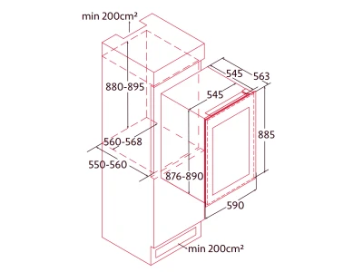 NODOR - Beépíthető borhűtő NorCare VC-57 BK