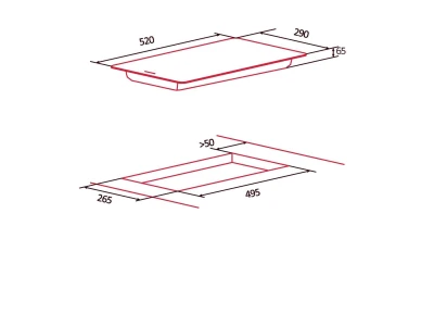 NODOR - Beépíthető domino kerámia főzőlap VH-N3201 BK