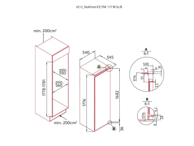 NODOR - Beépíthető fagyasztószekrény NorFrost ICE TNF-177 BI SL + Ajándék Hűtőtáska