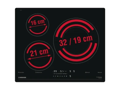 NODOR - Beépíthető indukciós főzőlap NorCoock IH-N6326 BK fekete Hob to Hood