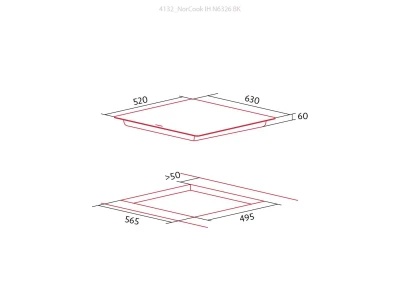 NODOR - Beépíthető indukciós főzőlap NorCoock IH-N6326 BK fekete Hob to Hood