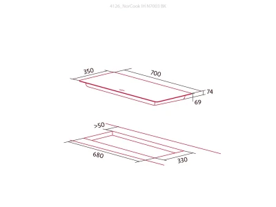 NODOR - Beépíthető indukciós főzőlap NorCook IH-N7003 BK