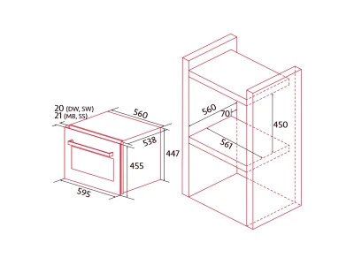 NODOR - Beépíthető mikro NorChef MW-4600 SS
