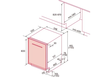 NODOR - Beépíthető mosogatógép NorCare DW-6141 I SL + Ajándék Hűtőtáska