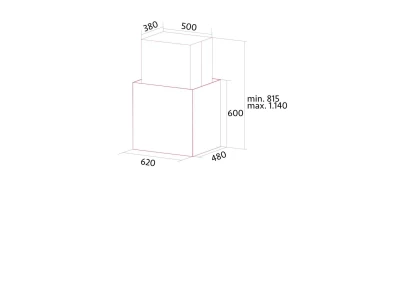 NODOR - Páraelszívó NorBreeze ISLA CUBE GLASS ECO 60 BK/A