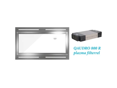 NODOR - Páraelszívó NorBreeze ISLA DEIMOS 1000 RF inox/fehér hob to hood + plazma filter QUADRO 800 R
