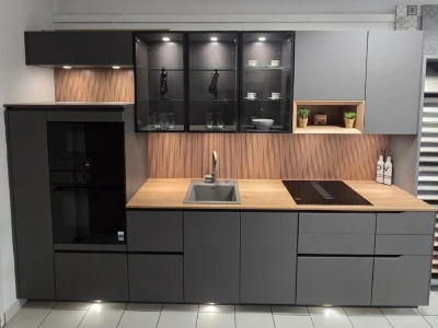 Nobilia SENSO palaszürke konyhabútor garnitúra kerámia munkalappal