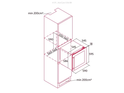 Nodor - Beépíthető borhűtő NorCare V-36 BK
