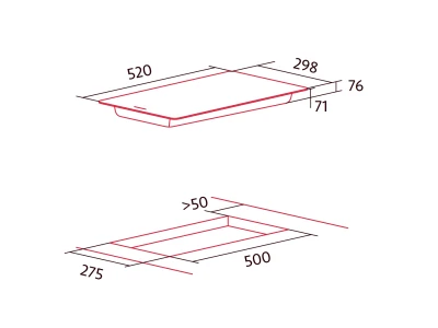 Nodor - Beépíthető indukciós domino főzőlap NorCook IH-N3200 BK