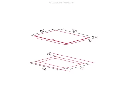 Nodor - Beépíthető indukciós főzőlap NorCook IH-N7502 BK