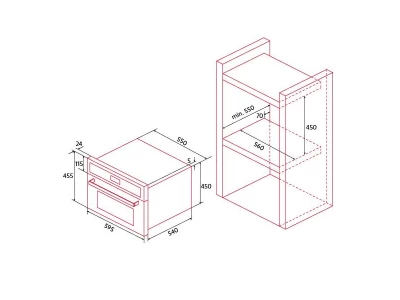 Nodor - Beépíthető sütő NorChef MO-4800 CU
