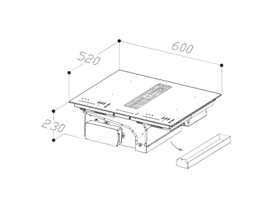 SIRIUS - Beépíthető indukciós főzőlap beépített elszívóval S-DDH6 60 cm