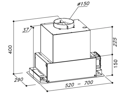 SIRIUS - Páraelszívó SL-907 inox 70 cm