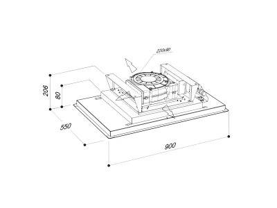 SIRIUS - Páraelszívó SLT-971 EM 90 cm H 160 TW Inox + ajándék CATA mikro MW-5120 DG