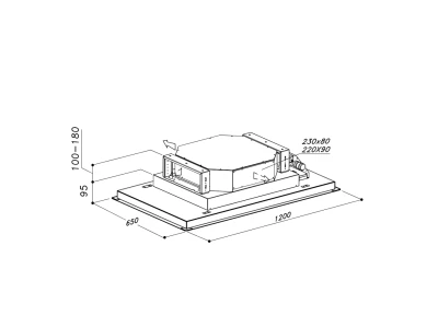 SIRIUS - Páraelszívó SLT-971 LESS EM 120 cm H 160 TW Fehér üveg motor nélkül