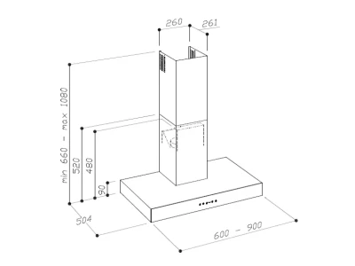 SIRIUS - Páraelszívó SLTC-122 TW PVD 90 cm antracit 