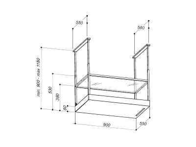 SIRIUS - Páraelszívó üvegpolc MO-409 W MELODY