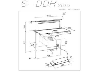 SIRIUS - S-DDH1 EM indukciós főzőlap beépített elszívóval motor nélkül