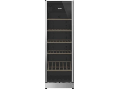 SMEG SZABADONÁLLÓ BORHŰTŐ, Classic design, 60x185 cm, bal oldali pántok, fekete és inox