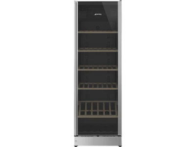 SMEG SZABADONÁLLÓ BORHŰTŐ, Classic design, 60x185 cm, jobb oldali pántok, fekete és inox