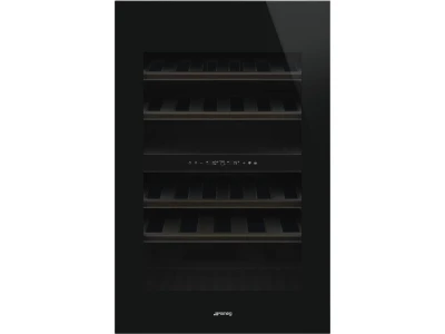 SMEG BEÉPÍTHETŐ BORHŰTŐ, Linea design, 88 cm, forgatható ajtó, fekete