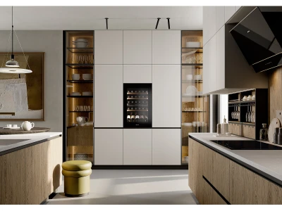 SMEG BEÉPÍTHETŐ BORHŰTŐ, Linea design, 88 cm, forgatható ajtó, fekete